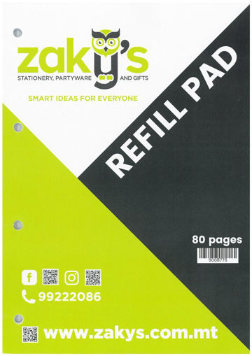 Picture of REFILL PAD ZAKYS 80 PAGES GLUED
